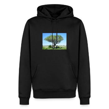 Majestätischer Wurstbaum in natürlichem Habitat - Männer Premium Bio Hoodie - Schwarz - Vorne - Nico (187cm)
