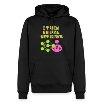 Deep Learning Neural Network Data Scientist Funny - Men’s Premium Organic Hoodie - black - Front - Nico (187cm)