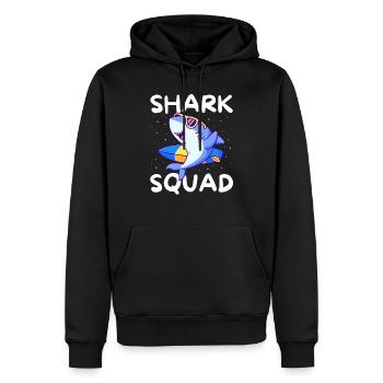 Shark Squad Fun Beach and Surfing Theme - Männer Premium Bio Hoodie - Schwarz - Vorne - Nico (187cm)