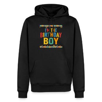 I'm the Birthday Boy Block Building Party Graphic - Männer Premium Bio Hoodie - Schwarz - Vorne - Nico (187cm)