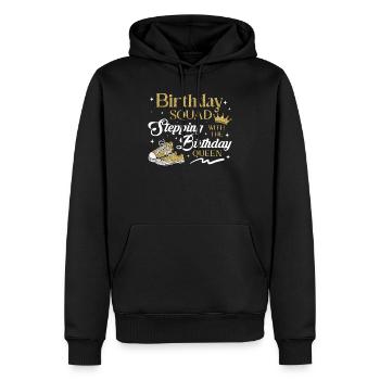 Birthday Squad Glam Stepping with the Queen Graphi - Men’s Premium Organic Hoodie - black - Front - Nico (187cm)