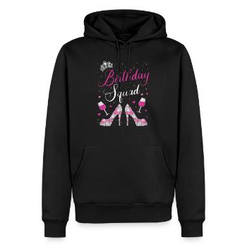 Anniversaire Squad Talons hauts glamour et vin Desig - Sweat à capuche Premium bio Homme - noir - Devant - Nico (187cm)