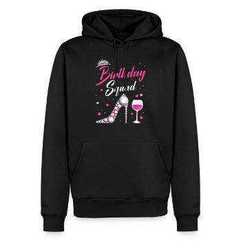Sparkling Birthday Squad with Crown and Heels - Men’s Premium Organic Hoodie - black - Front - Nico (187cm)