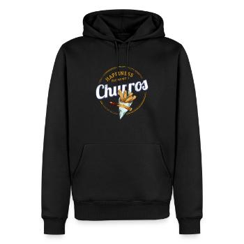 Churro Snack Dessert Vintage Rétro Street Food - Sweat à capuche Premium bio Homme - noir - Devant - Nico (187cm)