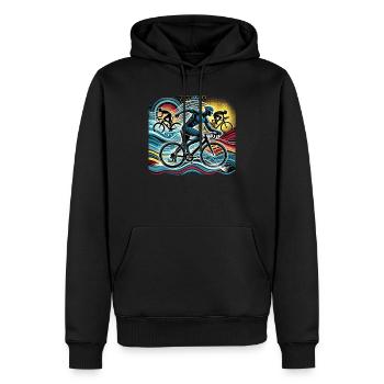 Triathlon Schwimmen Radfahren und Laufen - Männer Premium Bio Hoodie - Schwarz - Vorne - Nico (187cm)