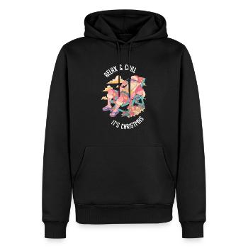 Santa père noel relax and chill Vacances - Sweat à capuche Premium bio Homme - noir - Devant - Nico (187cm)