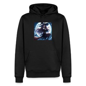 Halloween Hexe im Anime-Style - Männer Premium Bio Hoodie - Schwarz - Vorne - Nico (187cm)