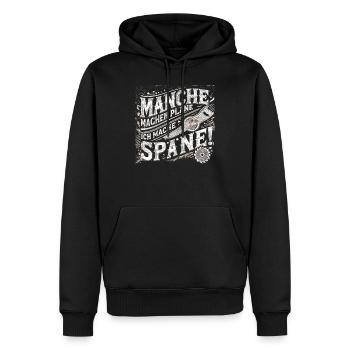 Manche machen Pläne ich mache Späne - Männer Premium Bio Hoodie - Schwarz - Vorne - Nico (187cm)
