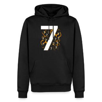 Viele Siebener - Männer Premium Bio Hoodie - Schwarz - Vorne - Nico (187cm)