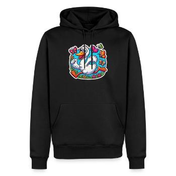 Silly Goose fait fuir les papillons - Sweat à capuche Premium bio Homme - noir - Devant - Nico (187cm)