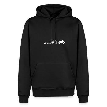 evolution de moto - Sweat à capuche Premium bio Homme - noir - Devant - Nico (187cm)