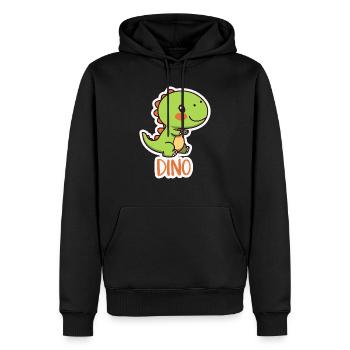 DINOSAURIER - Männer Premium Bio Hoodie - Schwarz - Vorne - Nico (187cm)