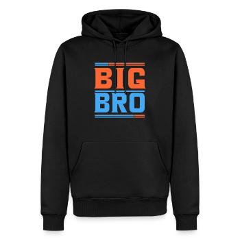 GRAND BRO - Sweat à capuche Premium bio Homme - noir - Devant - Nico (187cm)