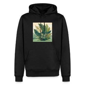 Colourful Floral Line Art with Vibrant Leaves - Men’s Premium Organic Hoodie - black - Front - Nico (187cm)