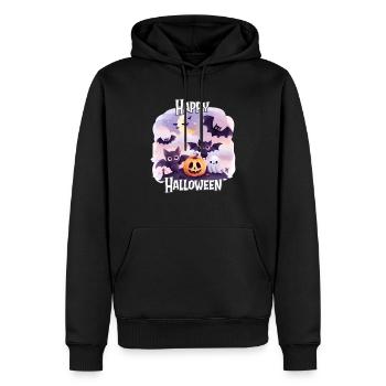 Halloween – Joyeux Halloween Chauves-souris mignonnes - Sweat à capuche Premium bio Homme - noir - Devant - Nico (187cm)
