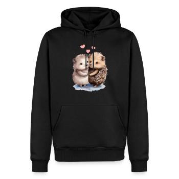 Liebenswerter Igel Adorable Hedgehog - Männer Premium Bio Hoodie - Schwarz - Vorne - Nico (187cm)