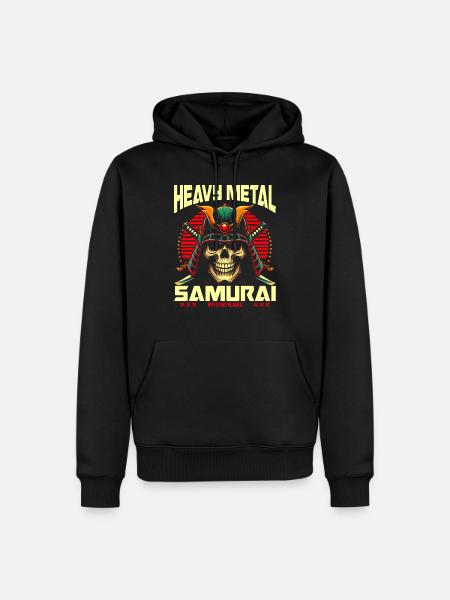 Heavy Metal Samurai Voldsom kriger af stål - Herre Premium økologisk hoodie - sort
