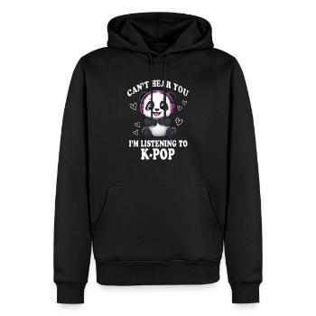 Mignon Panda K-Pop Kpop Corée Musique - Sweat à capuche Premium bio Homme - noir - Devant - Nico (187cm)