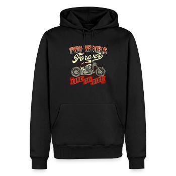 Two Wheels Forever Live To Ride Biker Motorcycle - Men’s Premium Organic Hoodie - black - Front - Nico (187cm)