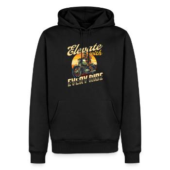 Élevez-vous à chaque moto motard - Sweat à capuche Premium bio Homme - noir - Devant - Nico (187cm)