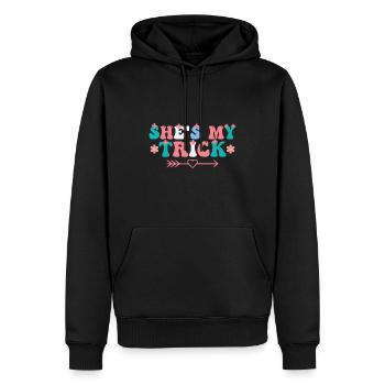 She is My Trick – Halloween - Men’s Premium Organic Hoodie - black - Front - Nico (187cm)