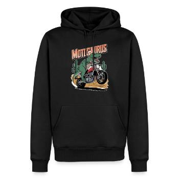 motosaurus - dinosaure et moto - Sweat à capuche Premium bio Homme - noir - Devant - Nico (187cm)