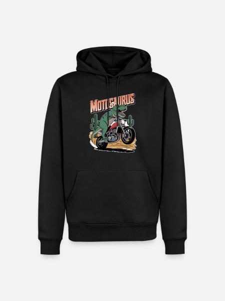 Motosaurus - Dinosaur & Motorcycle - Men’s Premium Organic Hoodie - black
