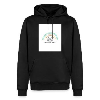 t shirt design with cute cat graphics - Men’s Premium Organic Hoodie - black - Front - Nico (187cm)