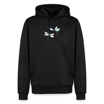 Libelle Duo Libelle Libellule Duo - Sweat à capuche Premium bio Homme - noir - Devant - Nico (187cm)