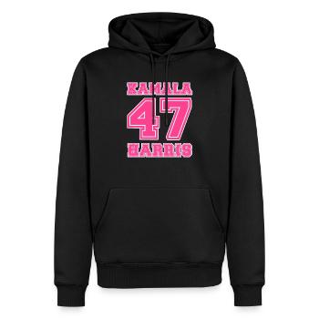 Kamala Harris, 47e présidente des États-Unis - Sweat à capuche Premium bio Homme - noir - Devant - Nico (187cm)