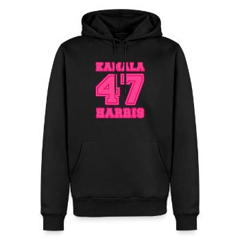 Kamala Harris, 47e présidente des États-Unis - Sweat à capuche Premium bio Homme - noir - Devant - Nico (187cm)