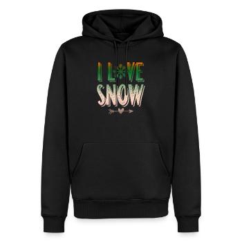 I Love Snow - Männer Premium Bio Hoodie - Schwarz - Vorne - Nico (187cm)