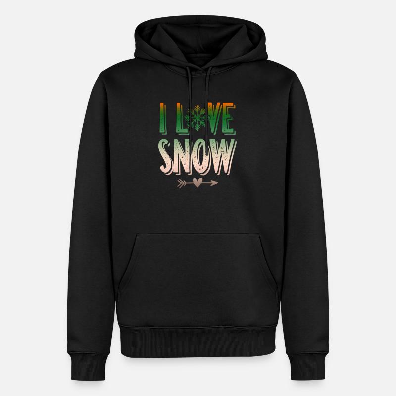 J’adore la neige - Sweat à capuche Premium bio Homme - noir