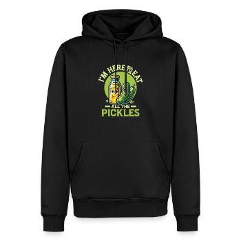 I'm Here To Eat All The Pickles Pickle Vegan Cucum - Männer Premium Bio Hoodie - Schwarz - Vorne - Nico (187cm)