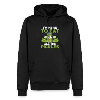 Je suis ici pour manger tous les cornichons concombre Vegan Pic - Sweat à capuche Premium bio Homme - noir - Devant - Nico (187cm)