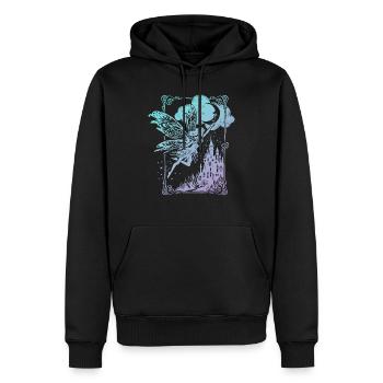 Fée en papier découpé look vintage - Sweat à capuche Premium bio Homme - noir - Devant - Nico (187cm)