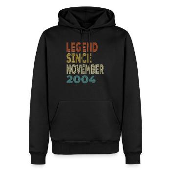 Vintage Legend Since November 2004, 20th birthday - Men’s Premium Organic Hoodie - black - Front - Nico (187cm)