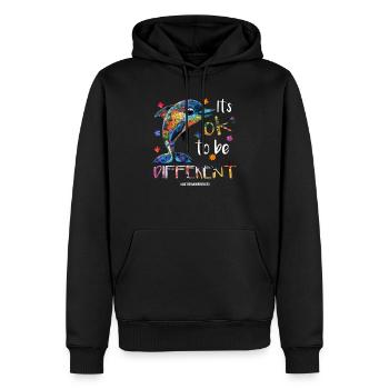 It's ok to be different – autism - Men’s Premium Organic Hoodie - black - Front - Nico (187cm)
