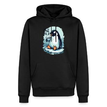 PINGOUIN - Sweat à capuche Premium bio Homme - noir - Devant - Nico (187cm)