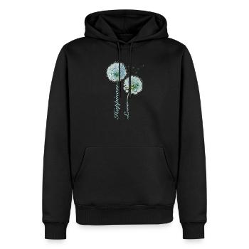 Löwenzahn Glück und Liebe Inspirierendes Design - Männer Premium Bio Hoodie - Schwarz - Vorne - Nico (187cm)