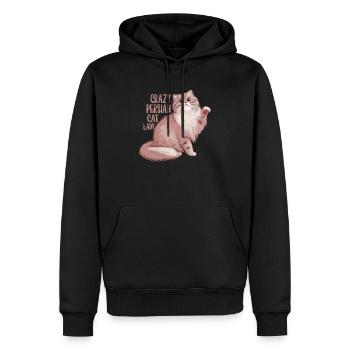 Crazy Persian Cat Lady Cat Kitten Mother - Männer Premium Bio Hoodie - Schwarz - Vorne - Nico (187cm)