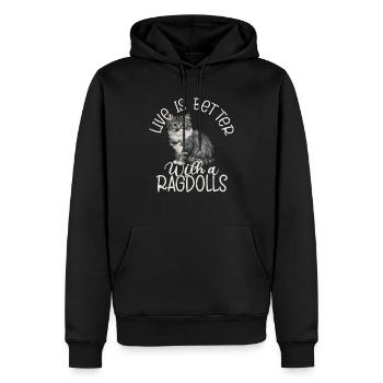 Live Is Better With A Ragdolls Cat Owner Kitten - Männer Premium Bio Hoodie - Schwarz - Vorne - Nico (187cm)