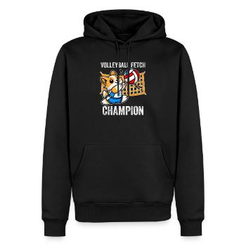 volley-ball aller chercher champion drôle corgi chien humour - Sweat à capuche Premium bio Homme - noir - Devant - Nico (187cm)