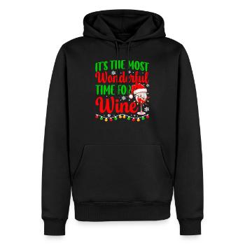 It's The Most Wonderful Time For Wine Christmas S - Männer Premium Bio Hoodie - Schwarz - Vorne - Nico (187cm)