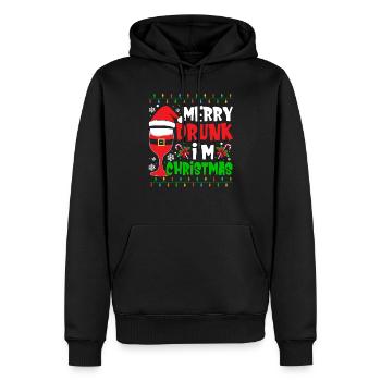 Merry Drunk I'm Christmas Wine Beer Spirit - Männer Premium Bio Hoodie - Schwarz - Vorne - Nico (187cm)