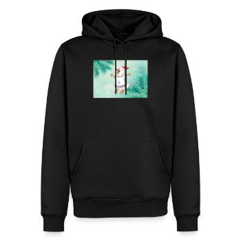 Canard de Noël en pull festif Noël - Sweat à capuche Premium bio Homme - noir - Devant - Nico (187cm)