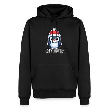 Tenue de Noël Pingouin de Noël - Sweat à capuche Premium bio Homme - noir - Devant - Nico (187cm)