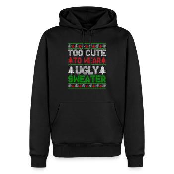 Trop mignon pour porter un pull laid Noël - Sweat à capuche Premium bio Homme - noir - Devant - Nico (187cm)