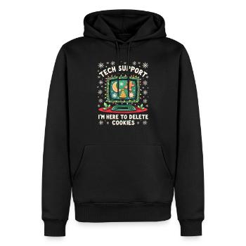 Funny IT Shirt – Delete Your Cookies Gift - Männer Premium Bio Hoodie - Schwarz - Vorne - Nico (187cm)