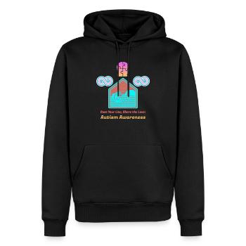Werfen Sie Ihre Linie aus Teilen Sie die Liebe Autismus-Bewusstsein - Männer Premium Bio Hoodie - Schwarz - Vorne - Nico (187cm)